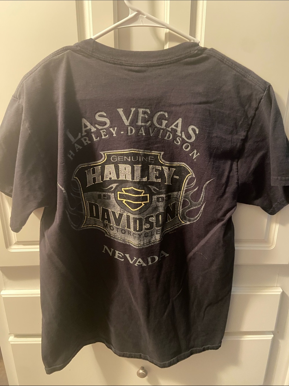 Harley-Davidson Black Crewneck with Distressed White Logo - Picture 2 of 4